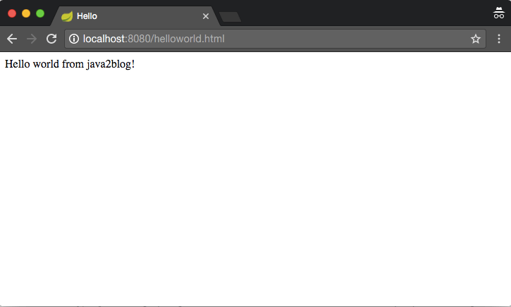 Spring boot Hello World
