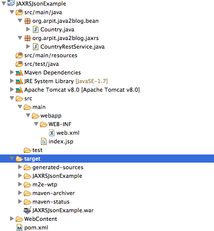 RESTful web services JAXRS json example 